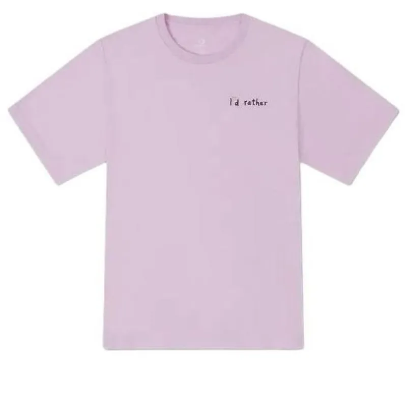 (WMNS) Converse Summer Verbiage T-Shirt 'Purple' 10027223-A02 sold by KicksCrew