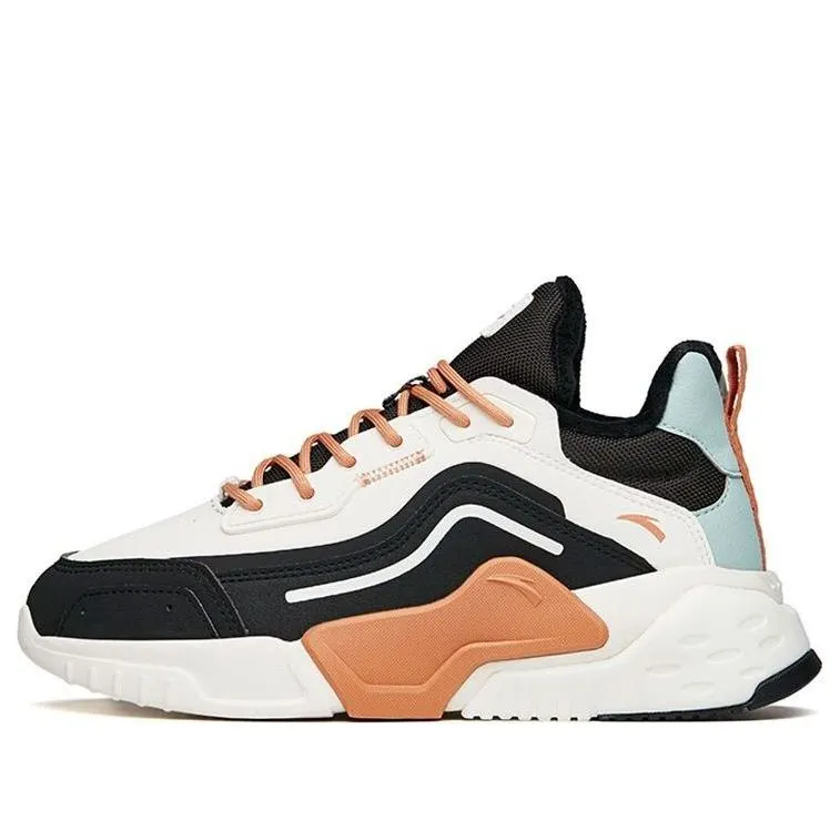 (WMNS) ANTA Leather Fleeced Running Shoes 'White Orange Black' 122148980-2 sold by KicksCrew