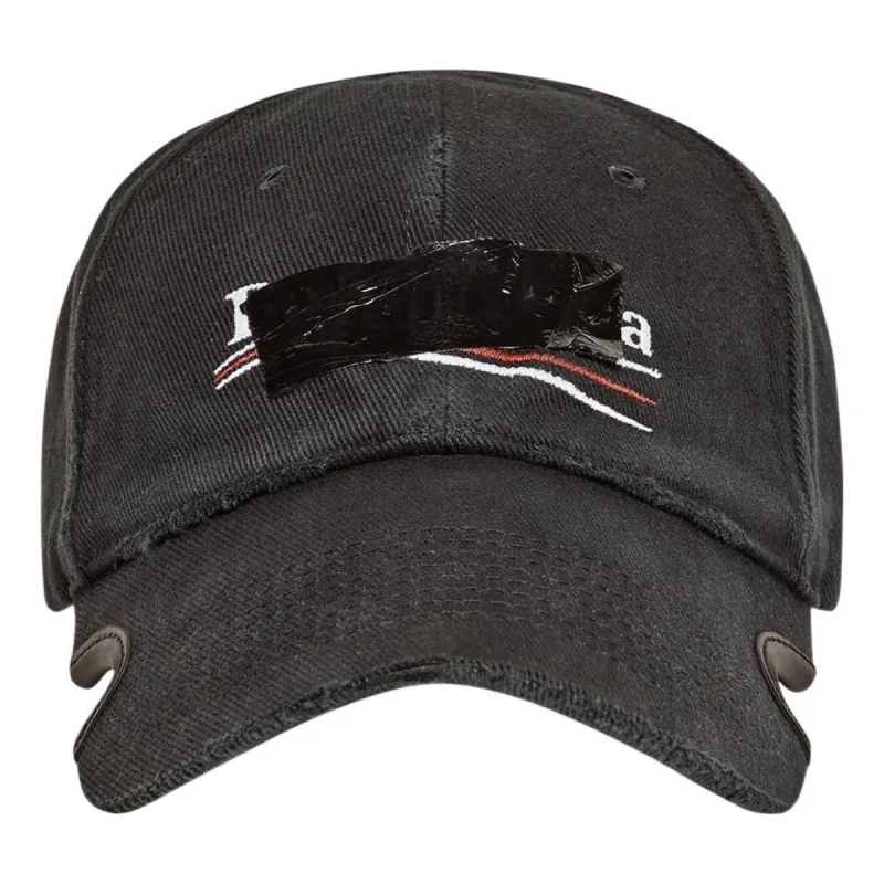 Balenciaga Gaffer Cap 'Black' 719364410B21000 sold by KicksCrew