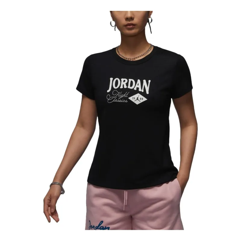 (WMNS) Air Jordan Graphic Slim T-Shirt Asia Sizing 'Black' FN5724-010 sold by KicksCrew