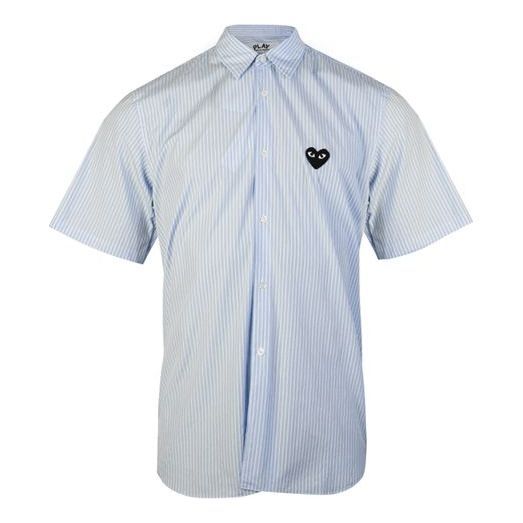 COMME des GARCONS PLAY Black Emblem Striped Short Sleeve Shirt 'Light Blue' AZ-B022-M sold by KicksCrew