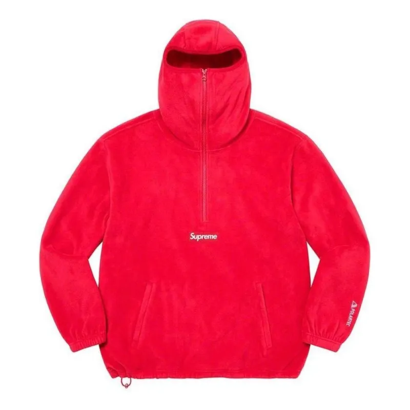 Supreme x Polartec Facemask Half Zip Pullover 'Red White' SUP-FW22-773 sold by KicksCrew