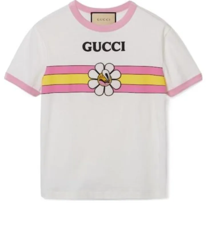 (WMNS) Gucci Cotton Jersey Printed T-Shirt 'Off White' 723566-XJGHL-9088 sold by KicksCrew
