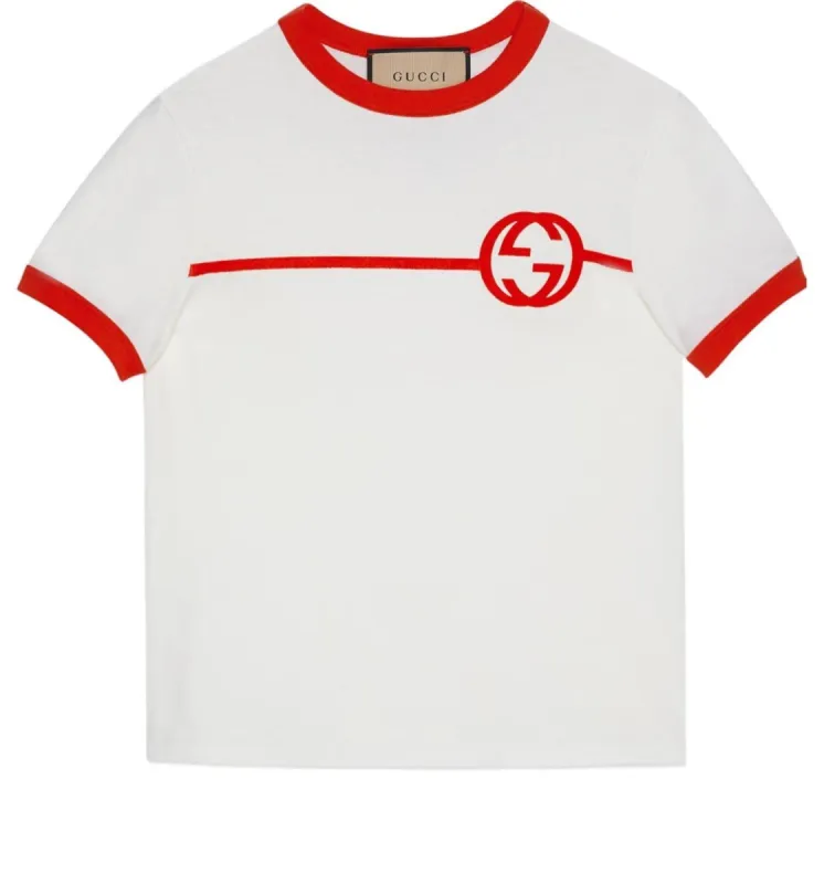 (WMNS) Gucci Cotton Jersey Printed T-Shirt 'Off White' 723566-XJF74-9095 sold by KicksCrew