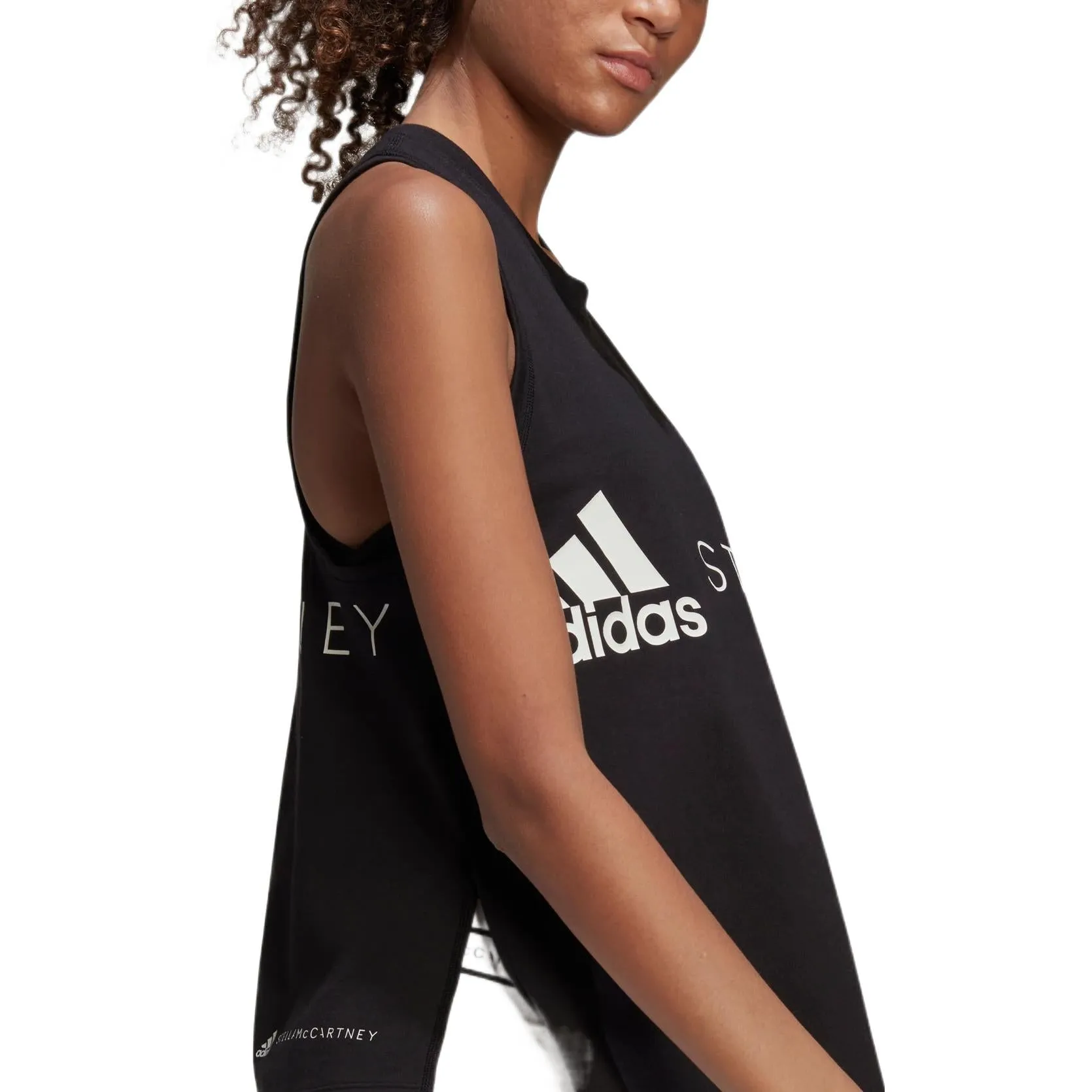 (WMNS) adidas By Stella McCartney Sportswear Logo Tank Top 'Black White' H59971 sold by KicksCrew product image thumbnail 5