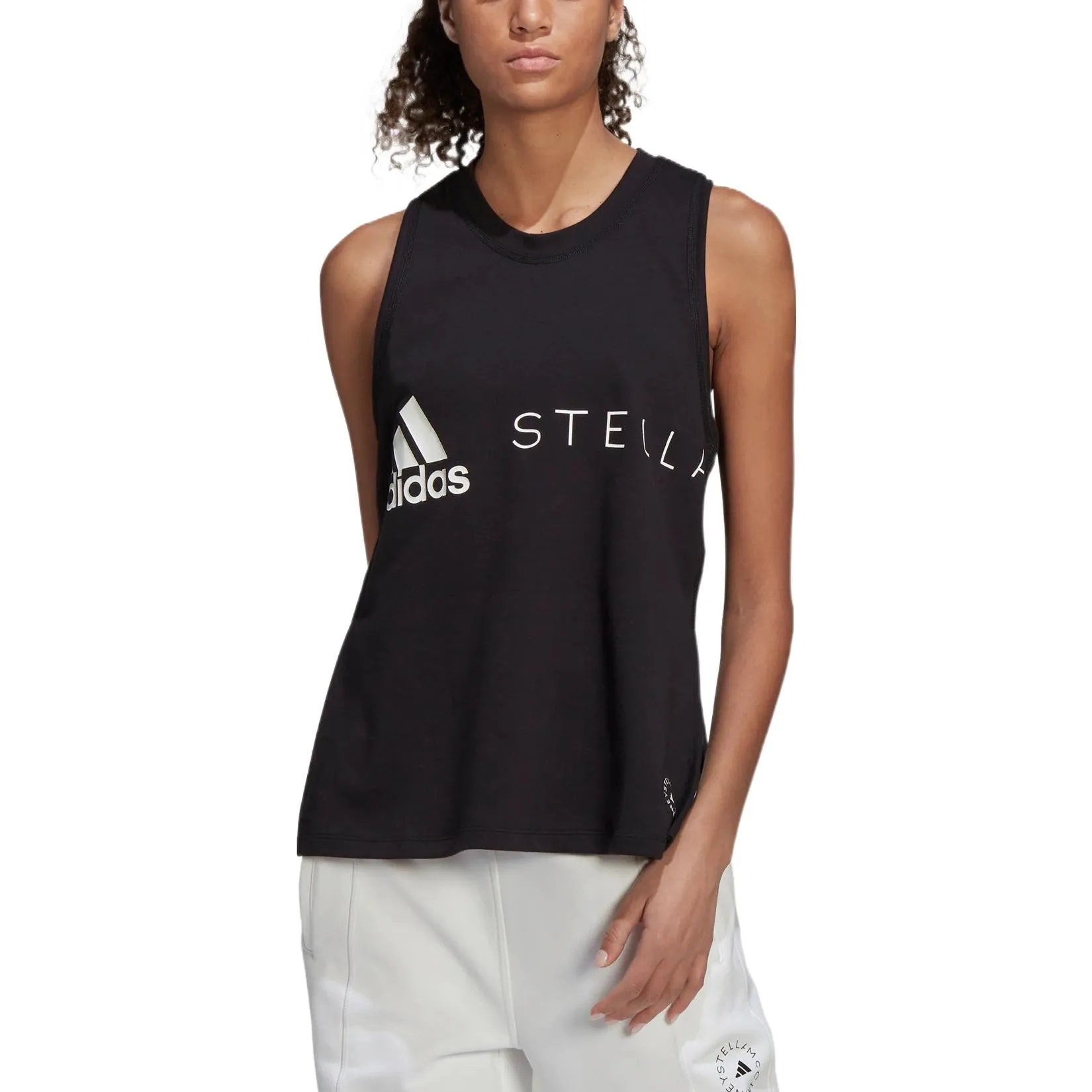 (WMNS) adidas By Stella McCartney Sportswear Logo Tank Top 'Black White' H59971 sold by KicksCrew product image thumbnail 3