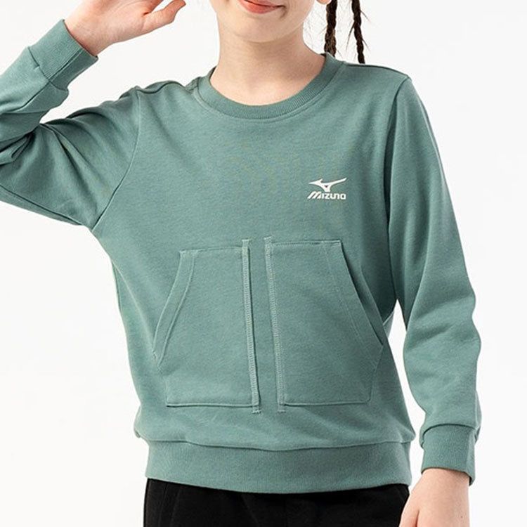 (GS) Mizuno Logo Classic Sweater 'Teal' 32CA3912 sold by KicksCrew product image thumbnail 2