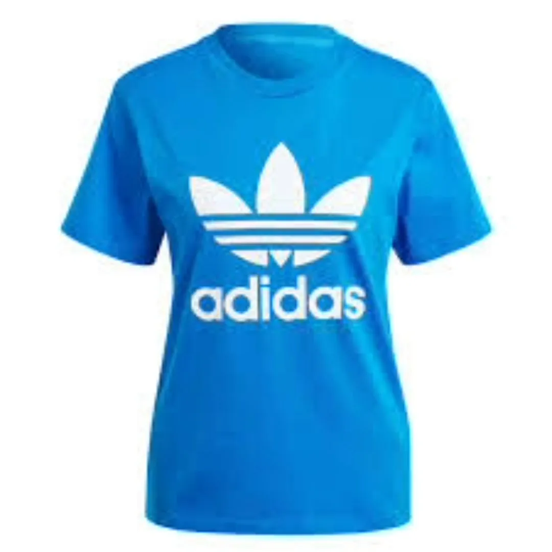 (WMNS) adidas Adicolor Classics Trefoil T-Shirt Asia Sizing 'Blue White' IK4037 sold by KicksCrew