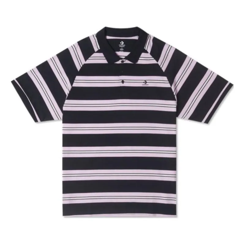 Converse Marquis Striped Short-Sleeve Polo Shirt 'Black' 10026821-A01 sold by KicksCrew