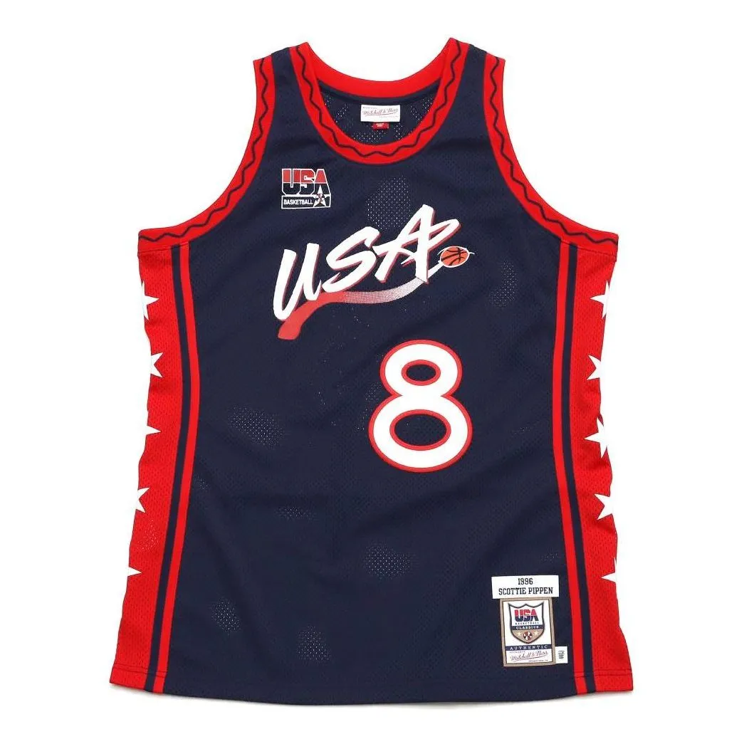 Mitchell & Ness Team USA 1996-97 Jerseys 'Scottie Pippen 8' AJY4SB19062-USANAVY96SPI sold by KicksCrew