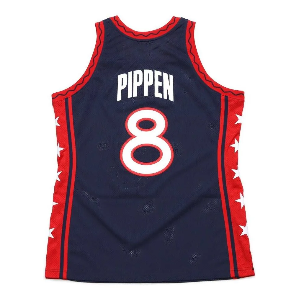 Mitchell & Ness Team USA 1996-97 Jerseys 'Scottie Pippen 8' AJY4SB19062-USANAVY96SPI sold by KicksCrew product image thumbnail 2
