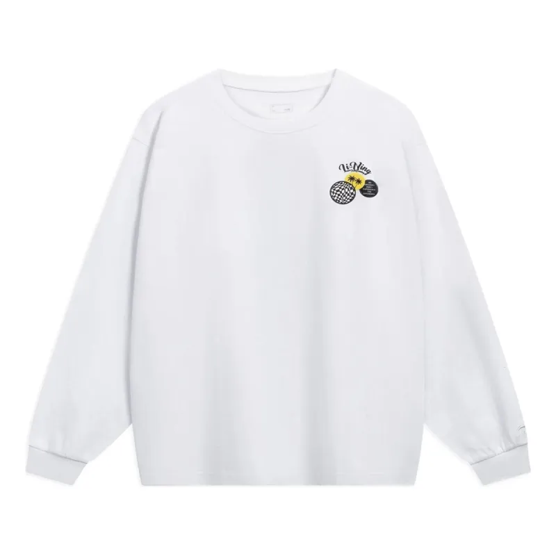 Li-Ning Skateboarding Graphic Sweatshirt 'White' AHST079-3 sold by KicksCrew