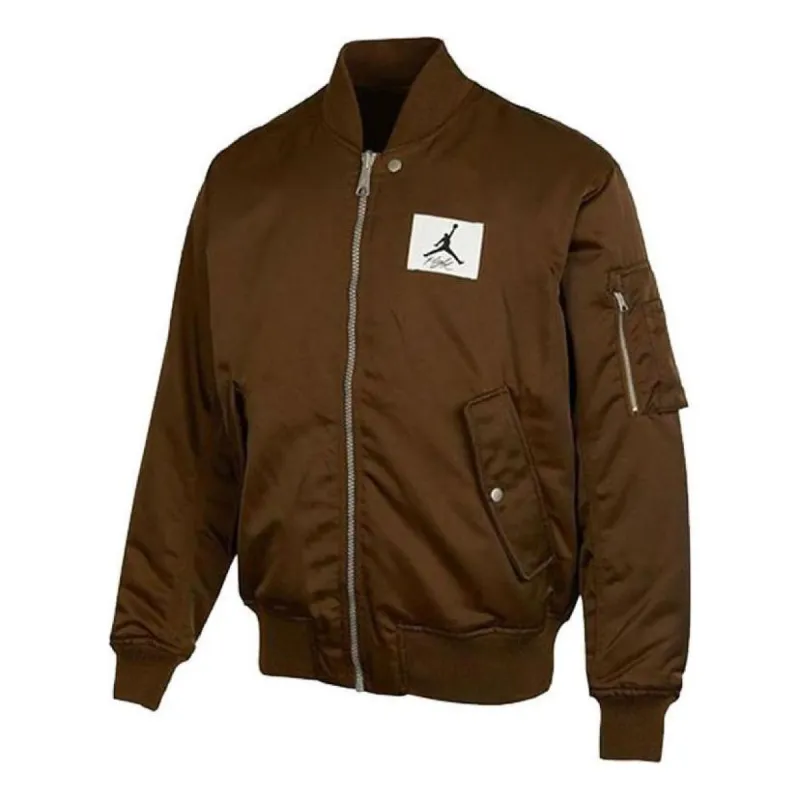 Air Jordan Logo Patch Baseball Collar Jacket 'Kahki' DQ7345-385 sold by KicksCrew
