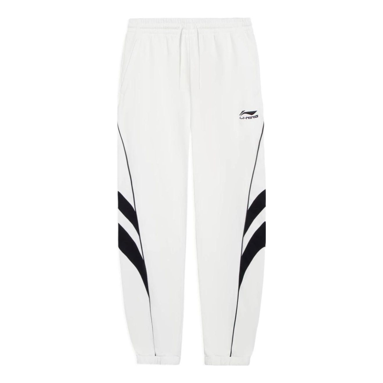 Li-Ning Color Block Graphic Sweatpants 'White Black' AKLS975-4 sold by KicksCrew
