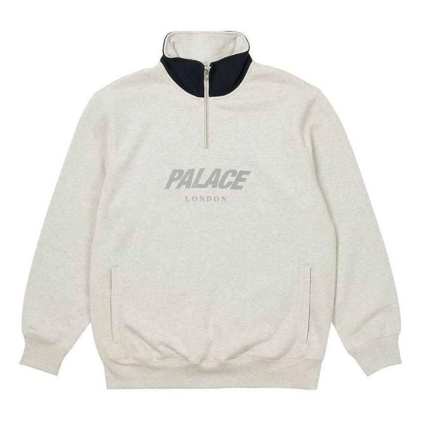 Palace Rib 1/4 Zip Funnel 'Grey Marl' P23CS256 sold by KicksCrew