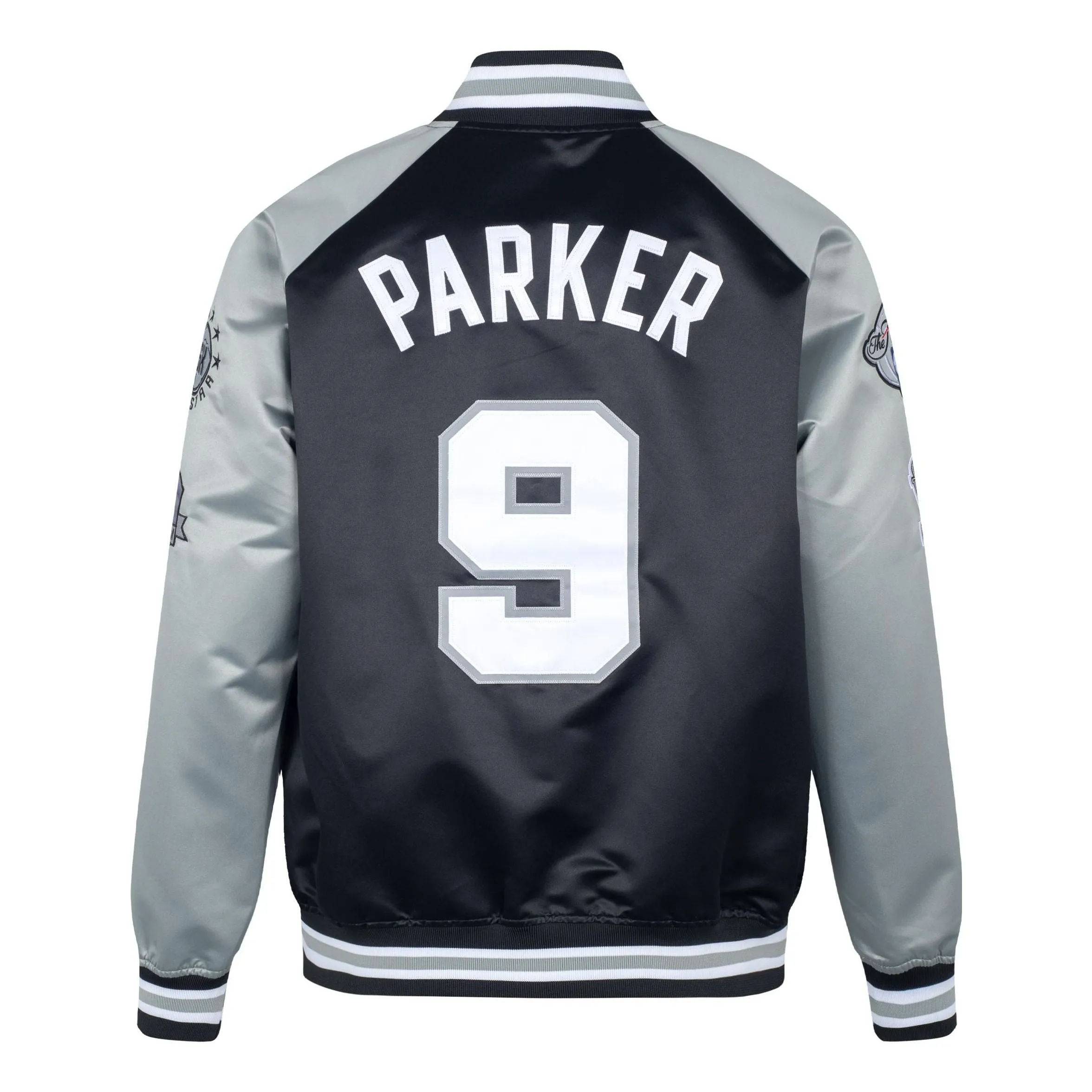 Mitchell & Ness x NBA Spurs Hof N&N Satin Jacket 'Tony Parker 9' OJBF6860-SASYYTPABKGY sold by KicksCrew product image thumbnail 2