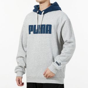 Puma Long Sleeved Pullover Hoodie 'Grey Navy' 534939-04 sold by KicksCrew
