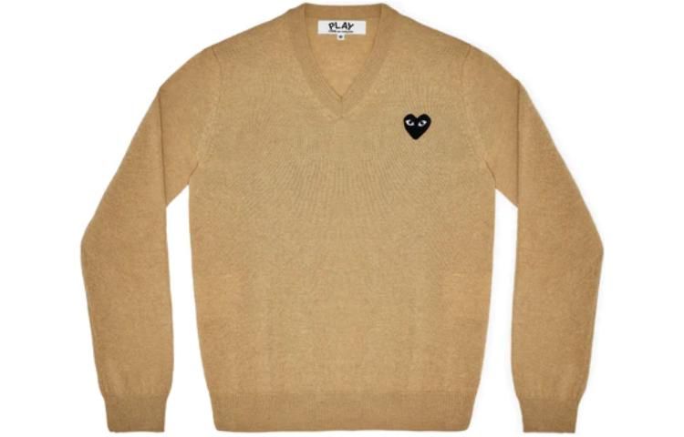 COMME des GARCONS PLAY V-Neck L/S T-shirt Black Emblem 'Beige' AZ-N018-051-3 sold by KicksCrew product image thumbnail 2