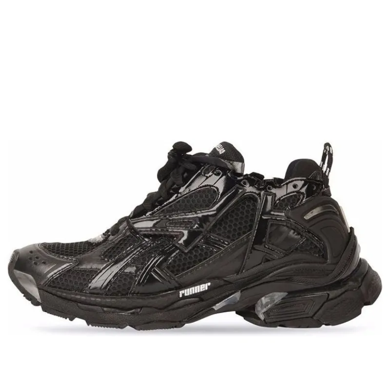 (WMNS) Balenciaga Runner Sneakers 'Black Mesh and Nylon with clear multicolor deco' 677402W3RB11000 sold by KicksCrew