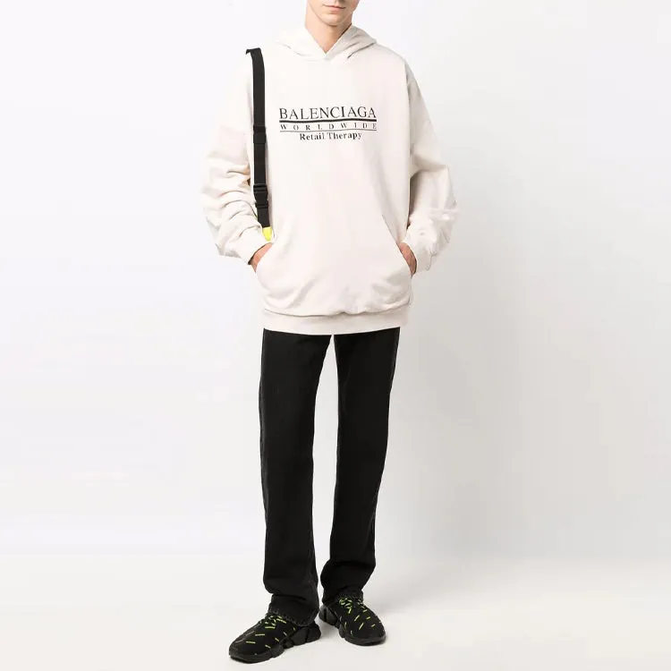 Balenciaga Worldwide Logo Popover Hoodie 'Chalky White Black' 674986TLVA99054 sold by KicksCrew product image thumbnail 2