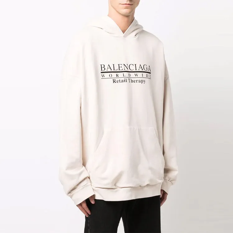 Balenciaga Worldwide Logo Popover Hoodie 'Chalky White Black' 674986TLVA99054 sold by KicksCrew product image thumbnail 3