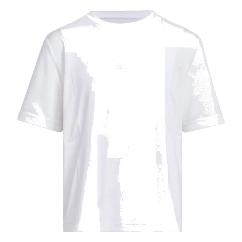 (GS) adidas Sportswear T-Shirt Asia Sizing 'White Blue' IT1773 sold by KicksCrew