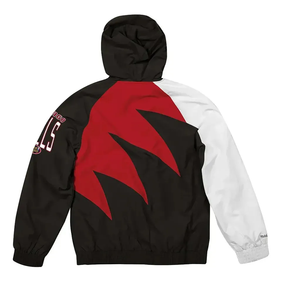 Mitchell & Ness Shark Tooth Chicago Bulls Jacket 'Black Red' BA57PH-CBU-K-FLR sold by KicksCrew product image thumbnail 2