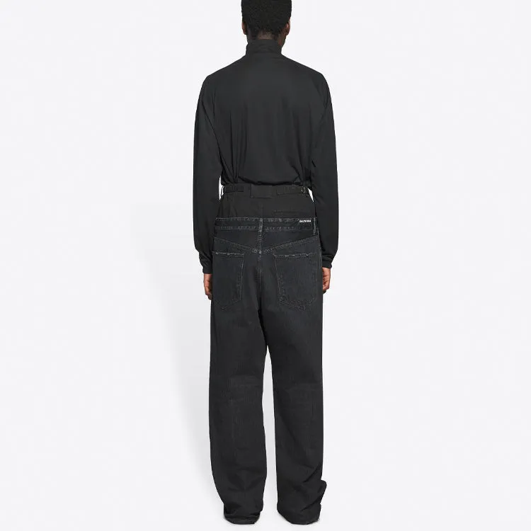 Balenciaga Double Waistband Pants 'Black' 661609TBP471055 sold by KicksCrew product image thumbnail 4