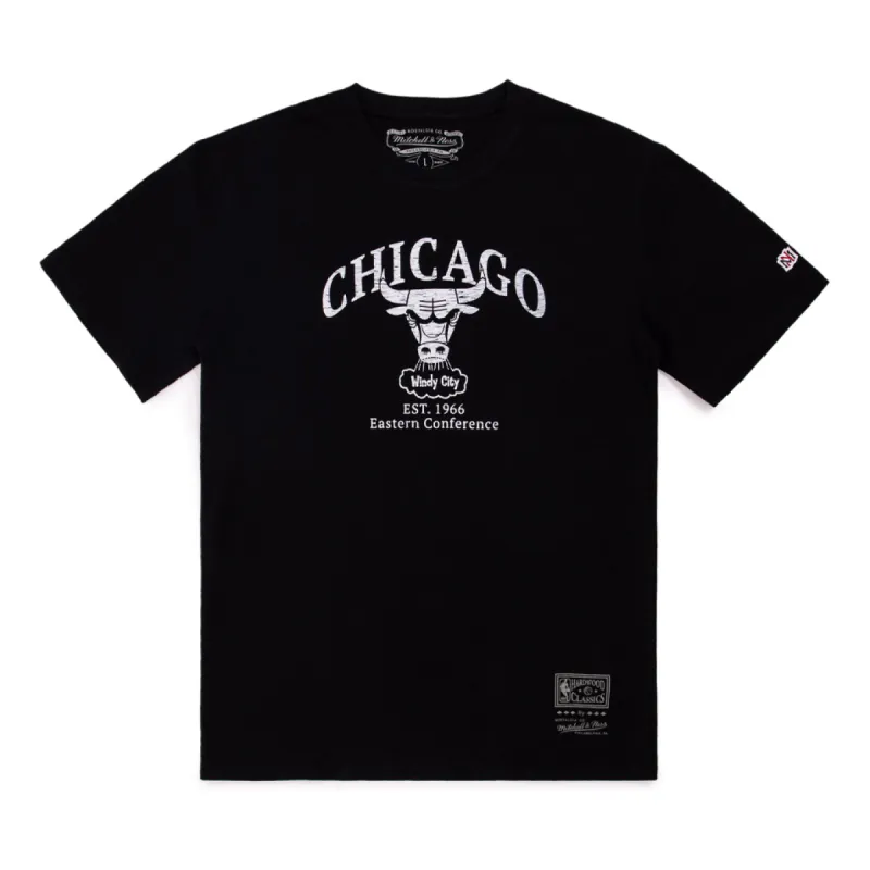 Mitchell & Ness Monotone Chicago Bulls T-Shirt 'Black White' MNTS040CB sold by KicksCrew