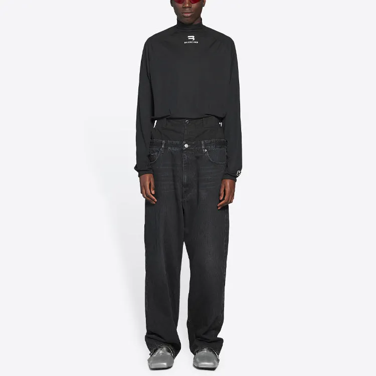 Balenciaga Double Waistband Pants 'Black' 661609TBP471055 sold by KicksCrew product image thumbnail 3