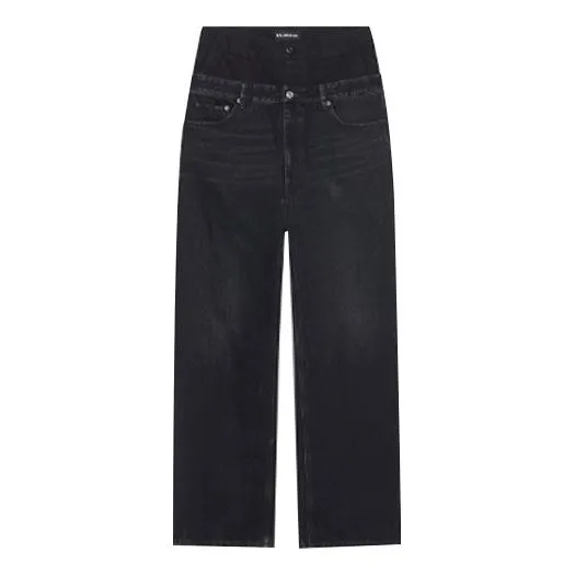 Balenciaga Double Waistband Pants 'Black' 661609TBP471055 sold by KicksCrew