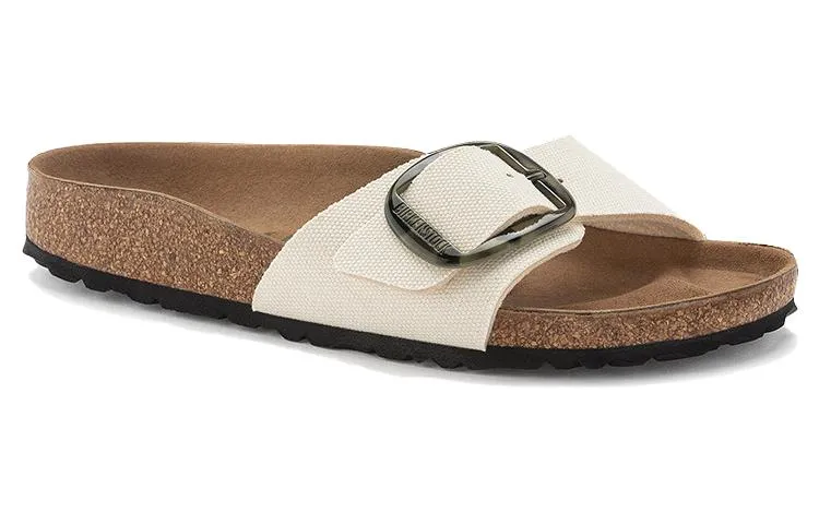 (WMNS) Birkenstock Madrid Vegan Big Buckle Textile Narrow Fit Sandals 'Eggshell' 1024068 sold by KicksCrew product image thumbnail 2