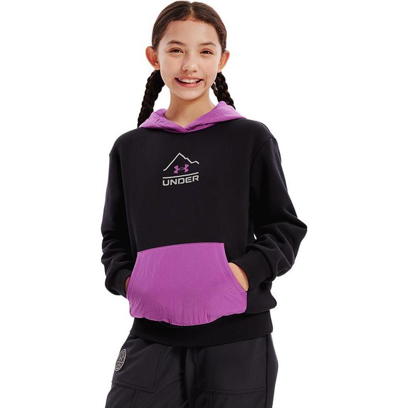 (GS) Under Armour Logo Graphic Hoodie 'Black Purple' 234203167 sold by KicksCrew product image thumbnail 2