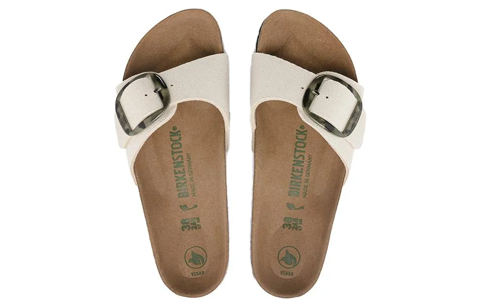 (WMNS) Birkenstock Madrid Vegan Big Buckle Textile Narrow Fit Sandals 'Eggshell' 1024068 sold by KicksCrew product image thumbnail 4