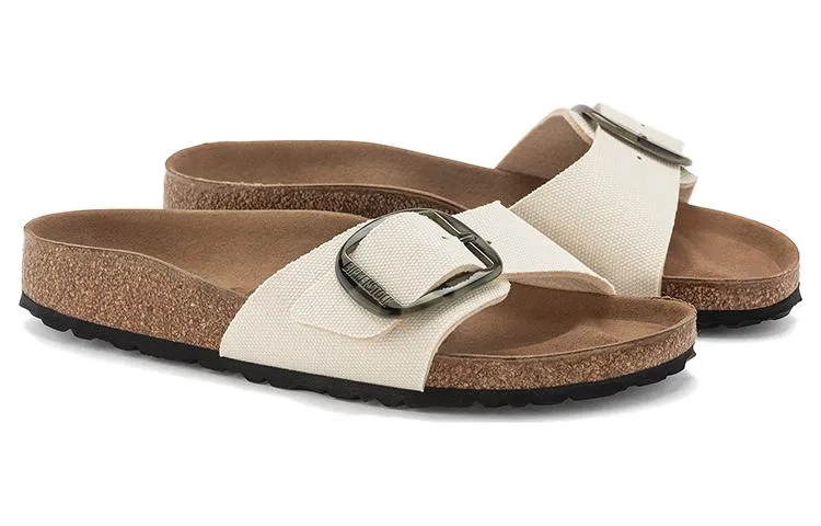 (WMNS) Birkenstock Madrid Vegan Big Buckle Textile Narrow Fit Sandals 'Eggshell' 1024068 sold by KicksCrew product image thumbnail 3