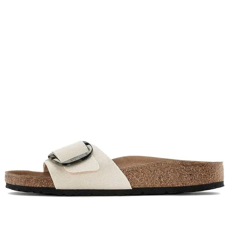 (WMNS) Birkenstock Madrid Vegan Big Buckle Textile Narrow Fit Sandals 'Eggshell' 1024068 sold by KicksCrew