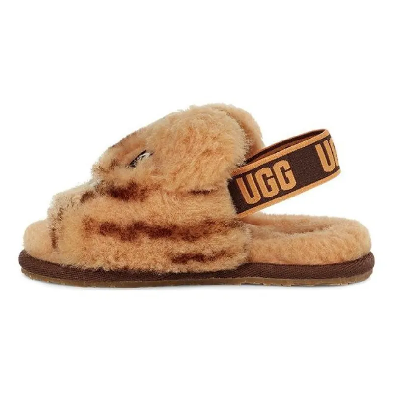 (TD) UGG Fluff Yeah Slide Tiger Stuffie 'Daisy Dark Earth' 1124940T-DDER sold by KicksCrew