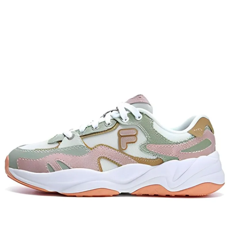 (WMNS) FILA FUSION FLASH Sneakers 'White Green Pink' T12W321101FWM sold by KicksCrew