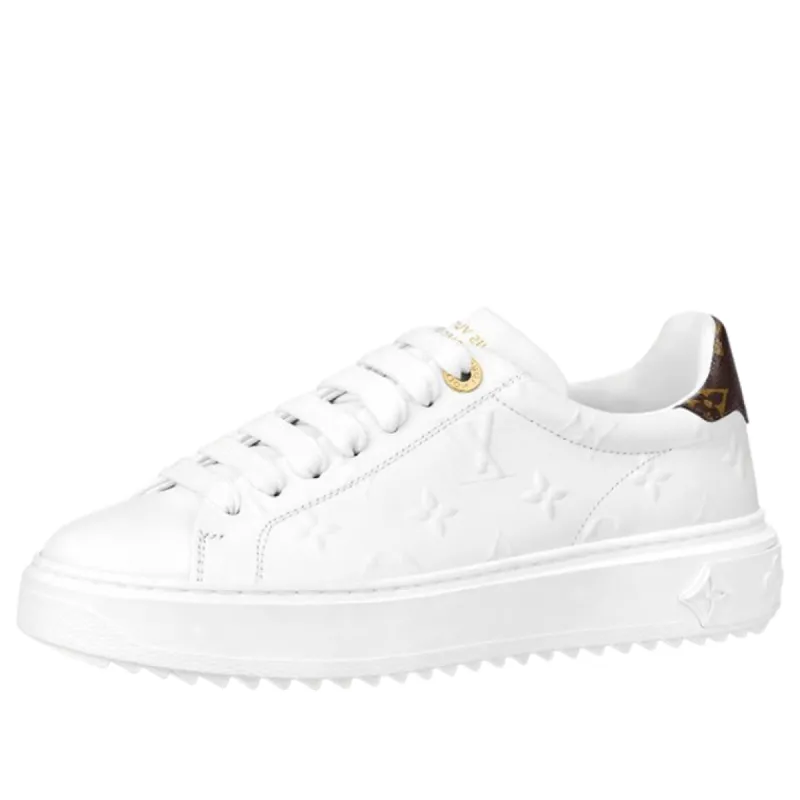 (WMNS) LOUIS VUITTON Time Out Sneakers 'White Monogram with Brown' 1AAE5M sold by KicksCrew