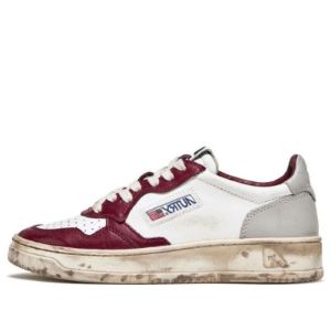 (WMNS) Autry Medalist Low Super Vintage Sneakers 'White Grey Burgundy' AVLW-SV13 sold by KicksCrew