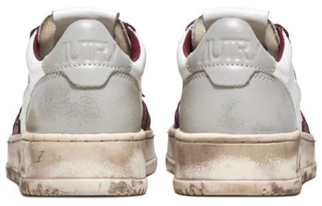 (WMNS) Autry Medalist Low Super Vintage Sneakers 'White Grey Burgundy' AVLW-SV13 sold by KicksCrew