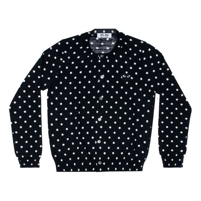 (WMNS) COMME des GARCONS PLAY Polka Dot Cardigan Black Emblem 'Black' AZ-N037-051-1 sold by KicksCrew
