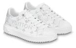 (WMNS) LOUIS VUITTON Time Out Sneakers 'White with Silver Monogram' 1AAVV6 sold by KicksCrew