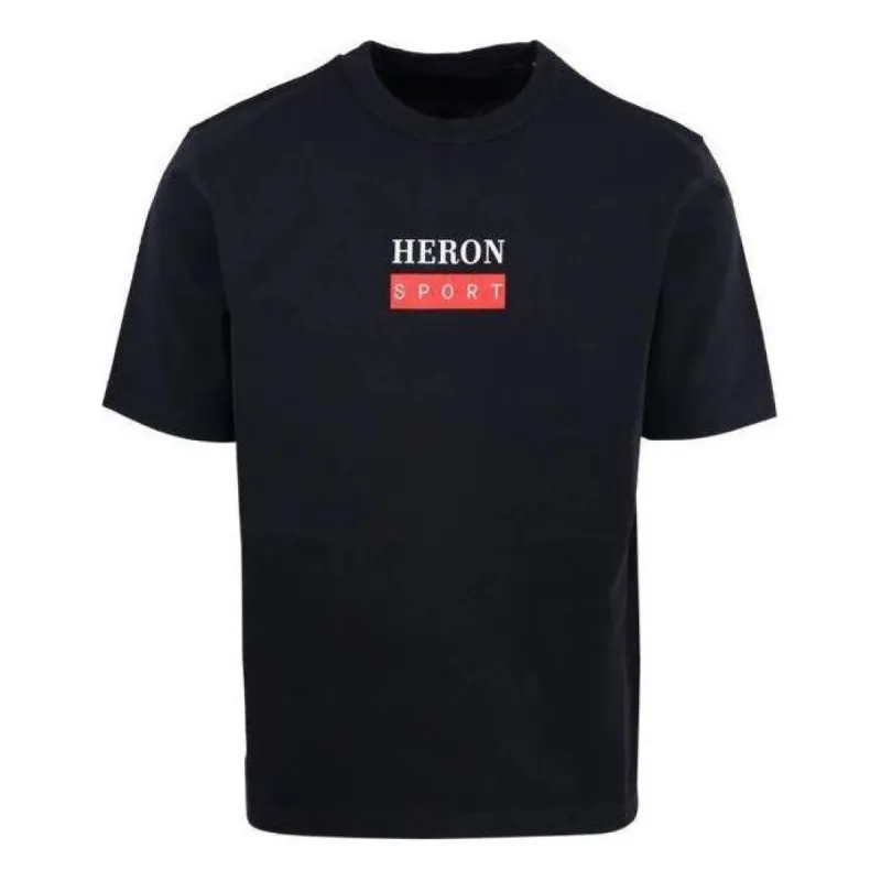 HERON PRESTON SS23 Crewneck T-shirt 'Black' HMAA032S23JER0101025 sold by KicksCrew