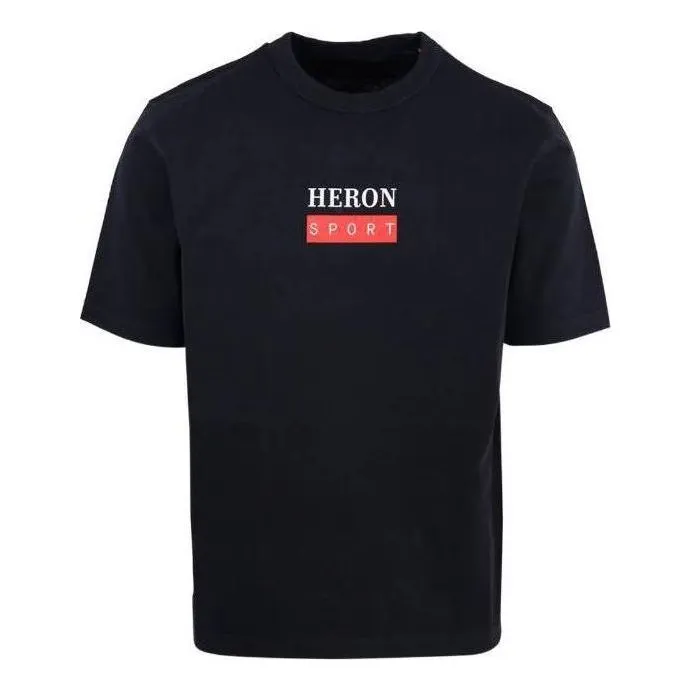 HERON PRESTON SS23 Crewneck T-shirt 'Black' HMAA032S23JER0101025 sold by KicksCrew