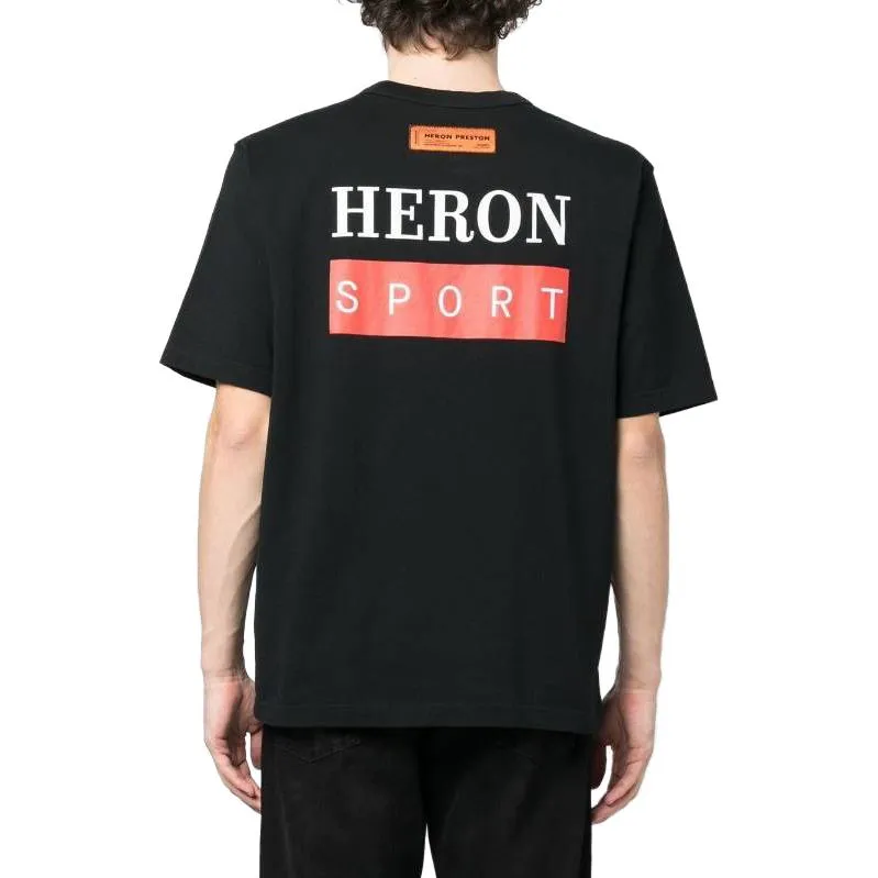 HERON PRESTON SS23 Crewneck T-shirt 'Black' HMAA032S23JER0101025 sold by KicksCrew product image thumbnail 2