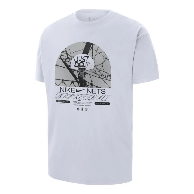 Nike Brooklyn Net Courtside T-Shirt 'White' DR6289-100 sold by KicksCrew