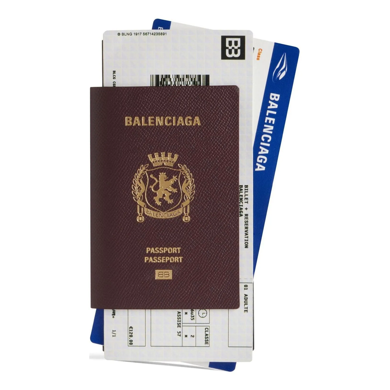 Balenciaga Passport Long Wallet 2 Tickets 'Dark Red' 7877772AA3R6027 sold by KicksCrew