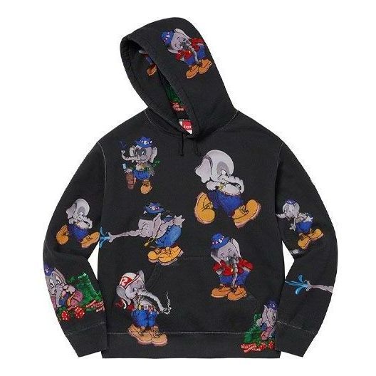 Supreme Elephant Hooded Sweatshirt 'Black White Blue' SUP-FW22-005 sold by KicksCrew
