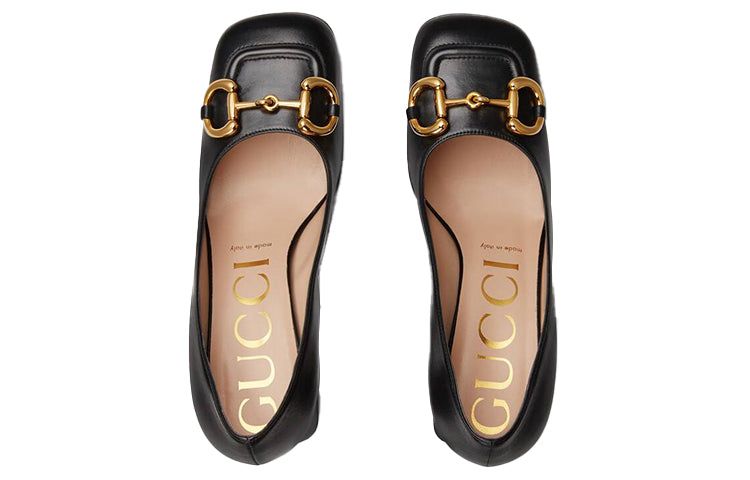 (WMNS) GUCCI Mid-heel Pump with Horsebit 'Black Leather' 643886-C9D00-1000 sold by KicksCrew product image thumbnail 3